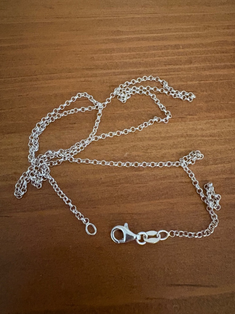 22" x 2mm Sterling Silver Rolo Chain, Marked .925 ITALY, 3.52 grams, Excellent